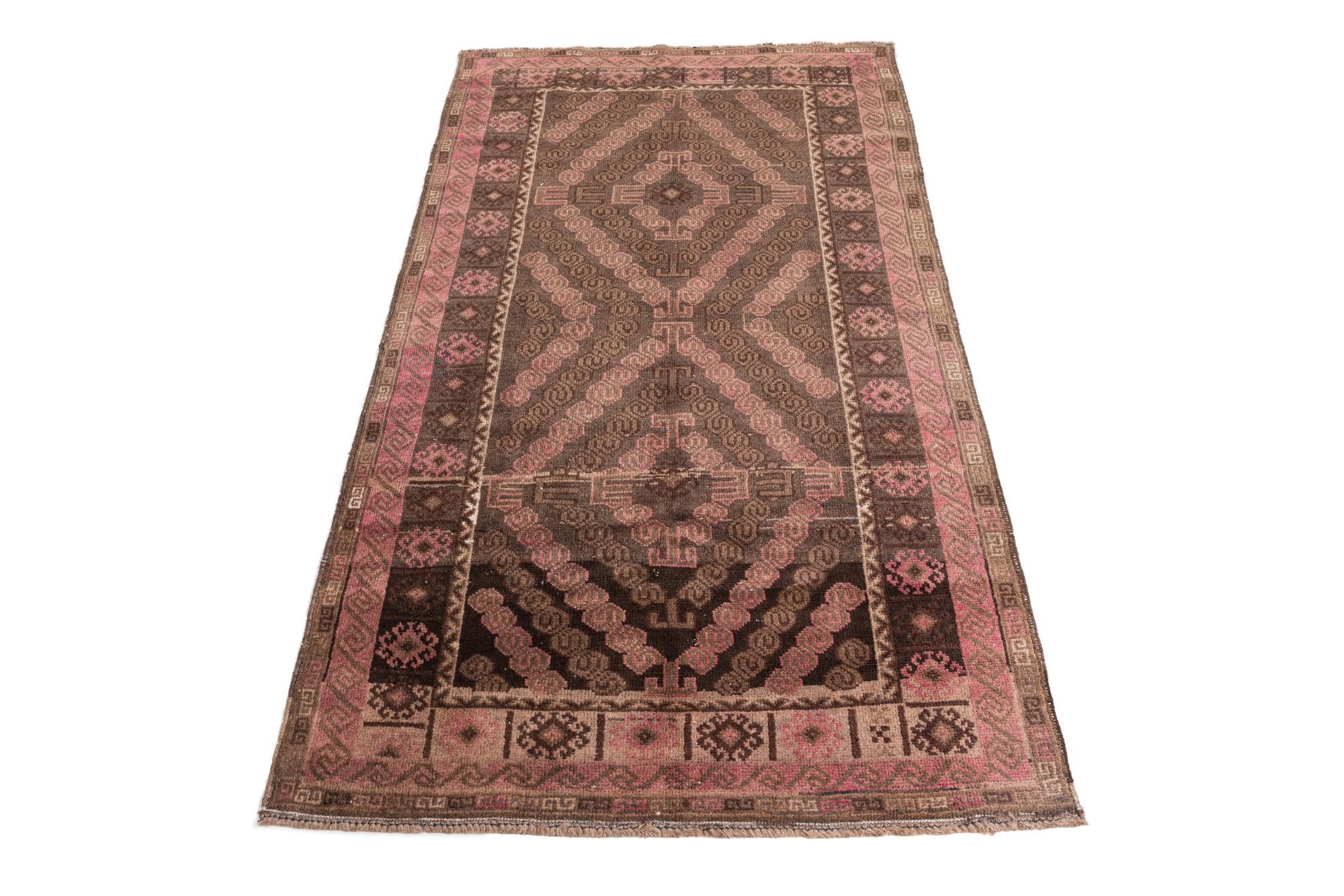 3' 5 x 6' 1 Hand Knotted Ultra Vintage Persian Wool Rug
