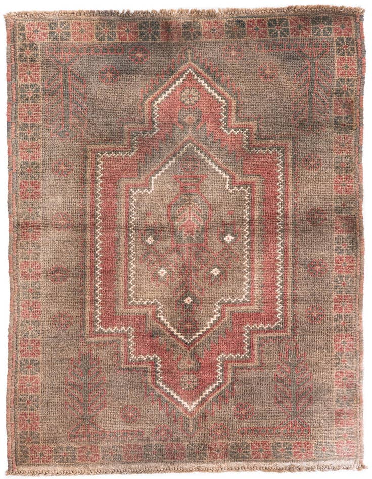 Detail image of 2' 10 x 4' 7 Hand Knotted Ultra Vintage Persian Wool Rug