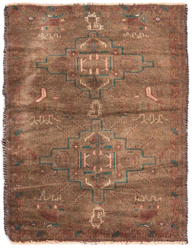 Detail image of 2' 8 x 4' 3 Hand Knotted Ultra Vintage Persian Wool Rug