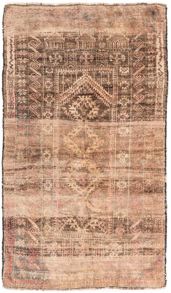 Detail image of 3' x 5' 2 Hand Knotted Ultra Vintage Persian Wool Rug