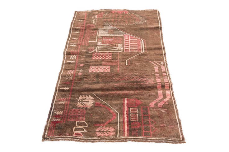 Detail image of 3' x 4' 8 Hand Knotted Ultra Vintage Persian Wool Rug