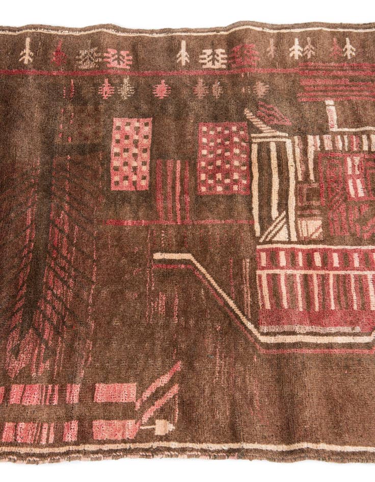 Detail image of 3' x 4' 8  Hand Knotted Ultra Vintage Persian Wool Rug