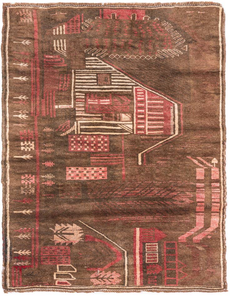 Detail image of 3' x 4' 8 Hand Knotted Ultra Vintage Persian Wool Rug