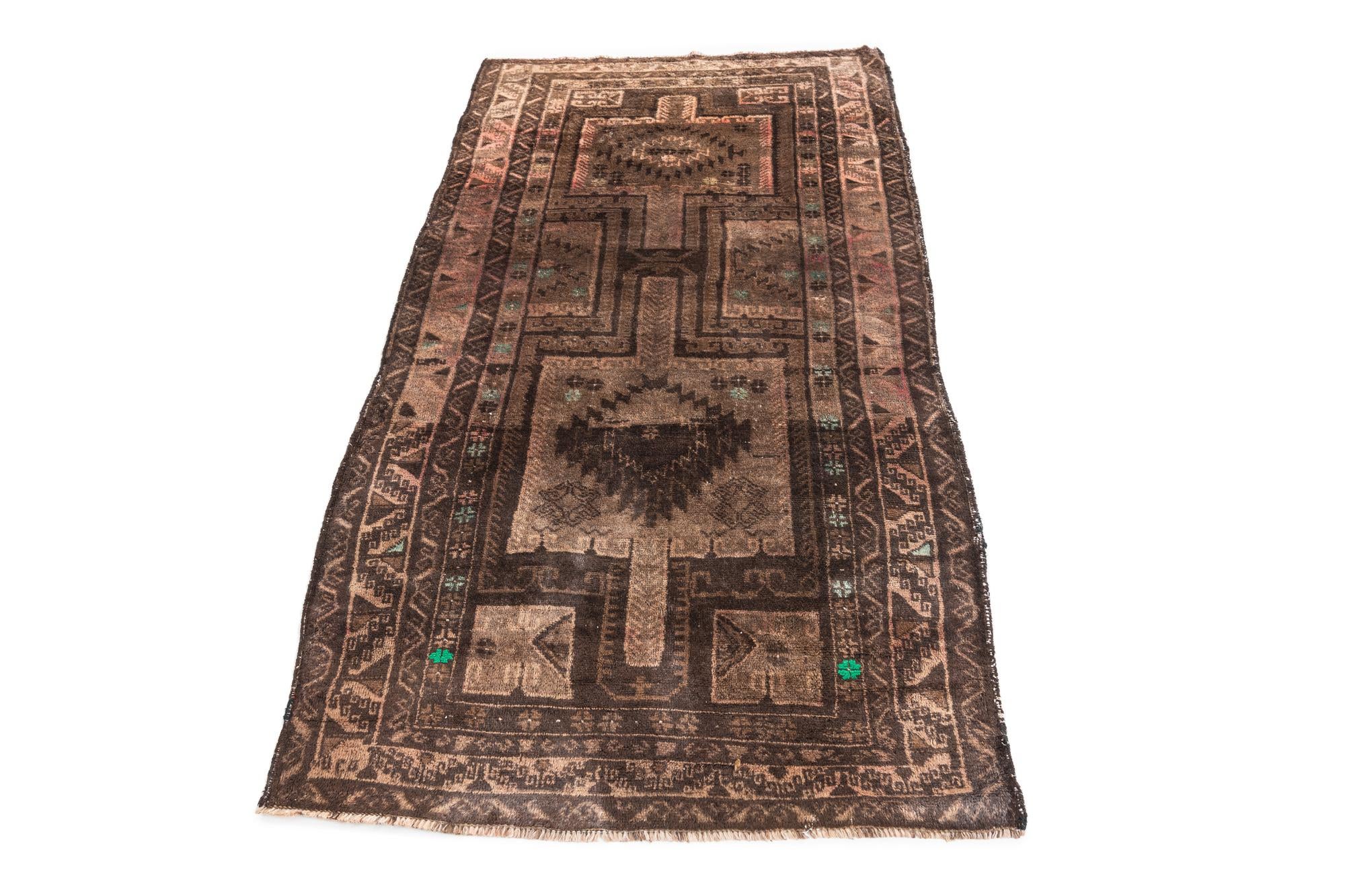 3' 4 x 6' 3 Hand Knotted Ultra Vintage Persian Wool Rug