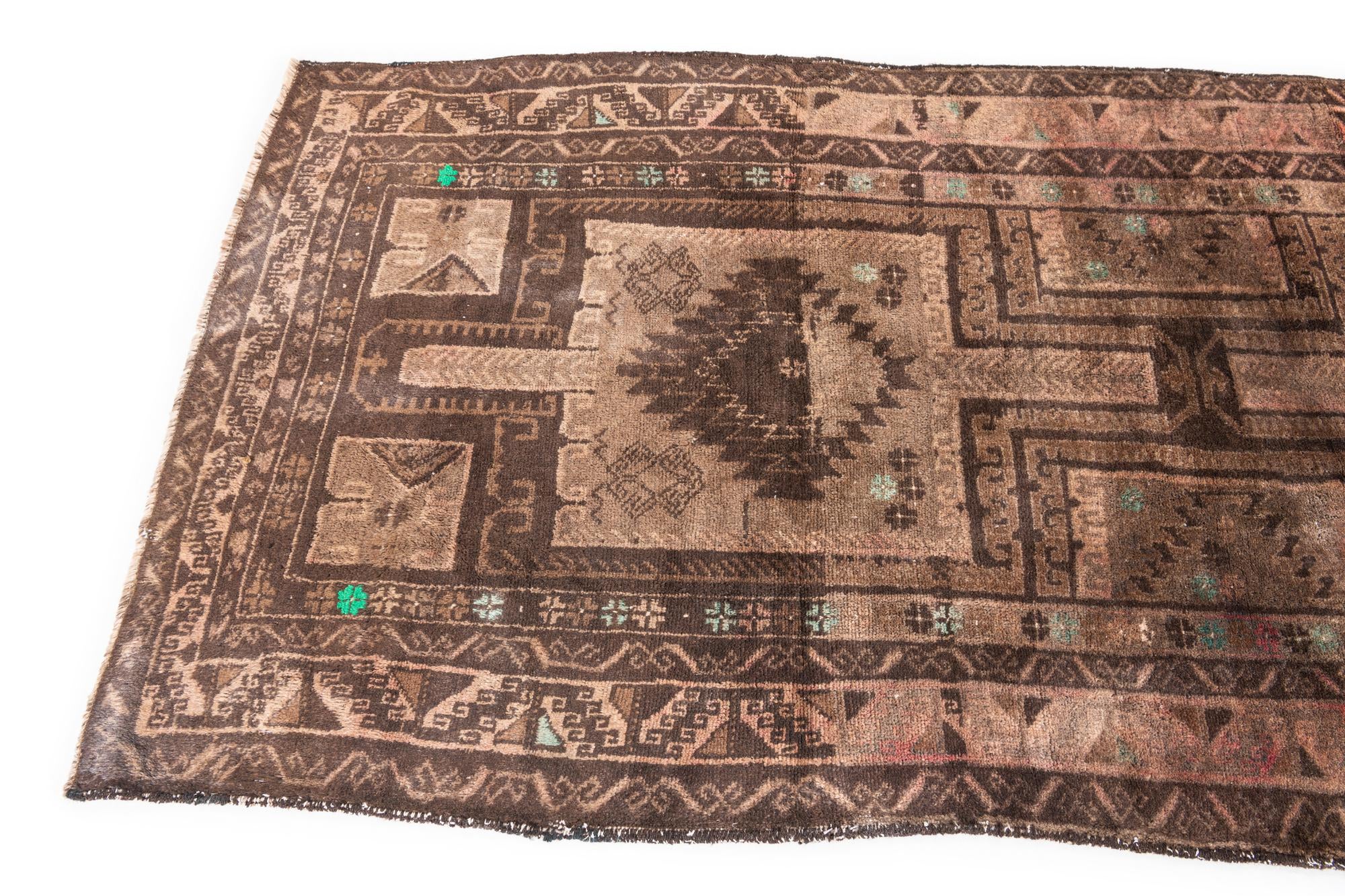 3' 4 x 6' 3 Hand Knotted Ultra Vintage Persian Wool Rug