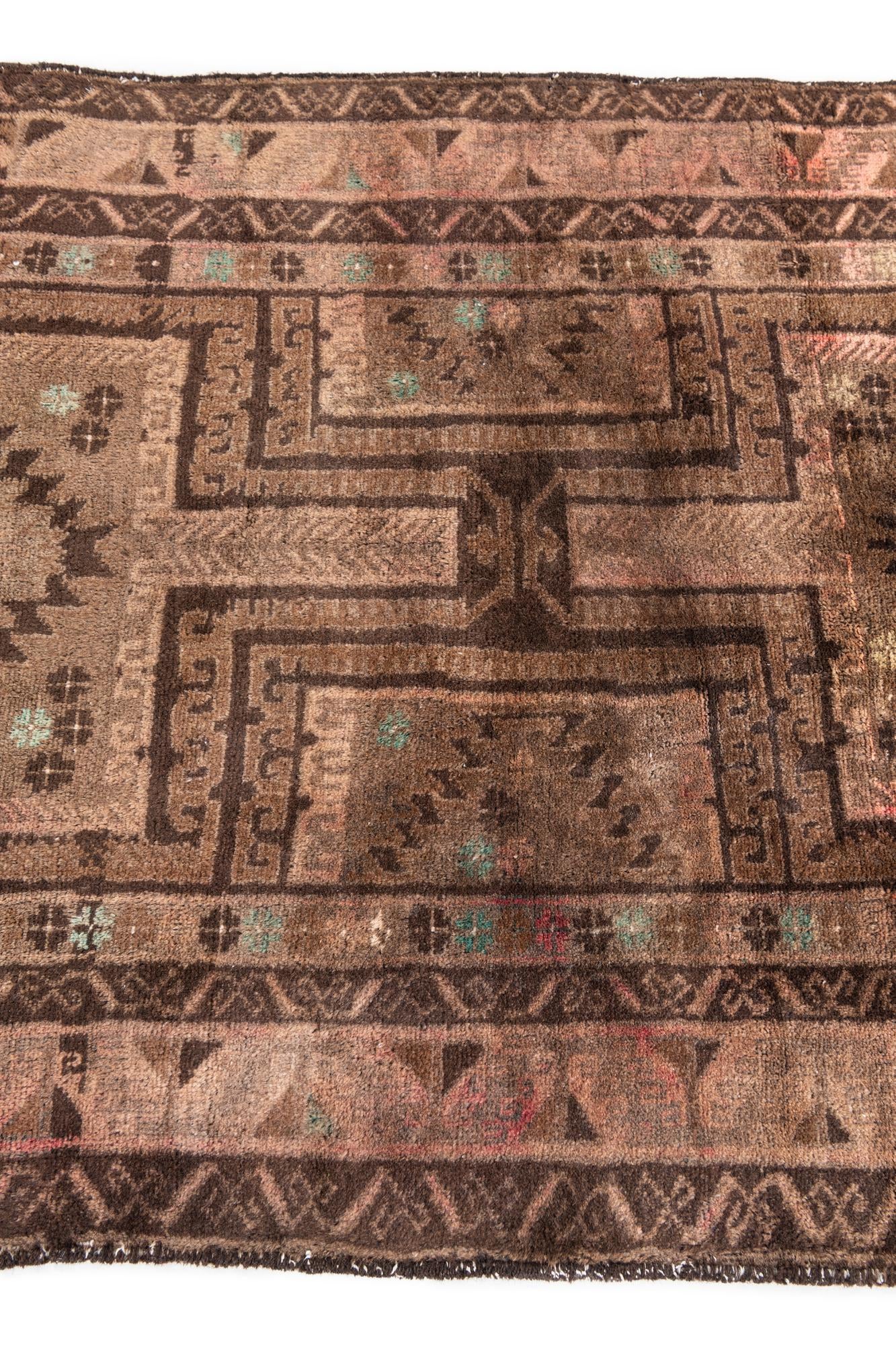 3' 4 x 6' 3 Hand Knotted Ultra Vintage Persian Wool Rug