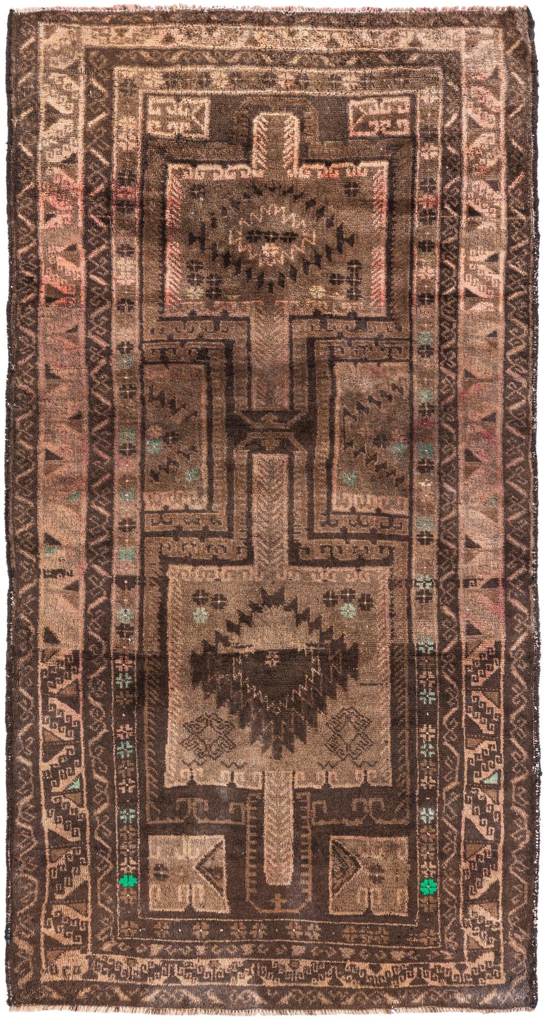3' 4 x 6' 3 Hand Knotted Ultra Vintage Persian Wool Rug
