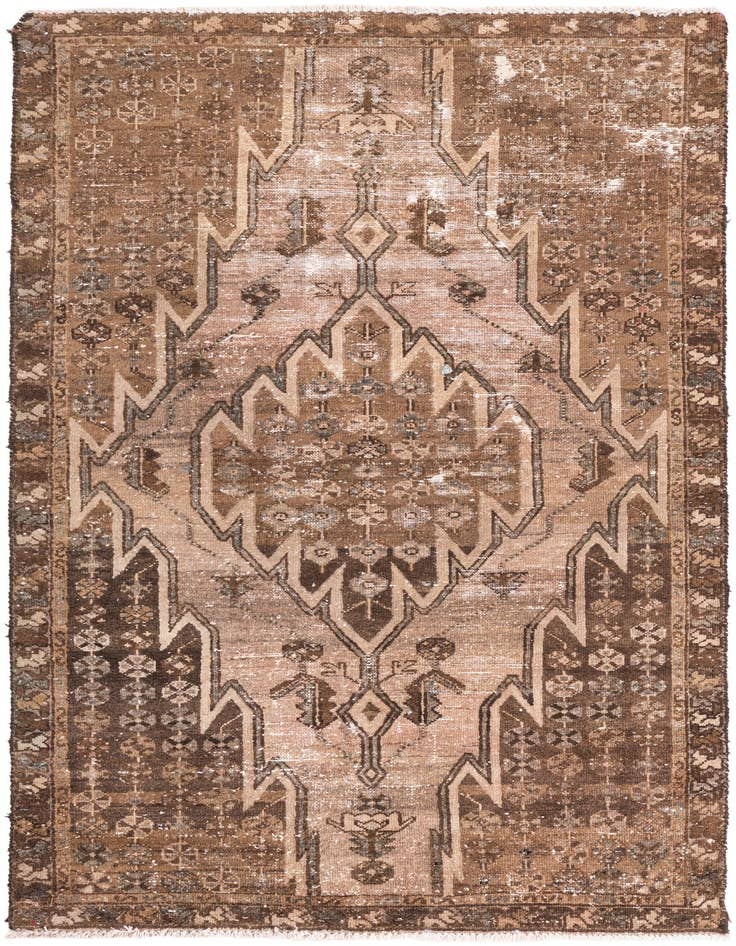 Detail image of 3' 3 x 5' 10 Hand Knotted Ultra Vintage Persian Wool Rug
