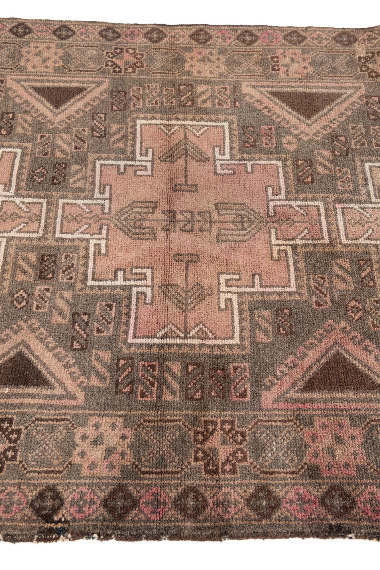 105cm x 190cm Hand Knotted Ultra Vintage Persian Wool Rug