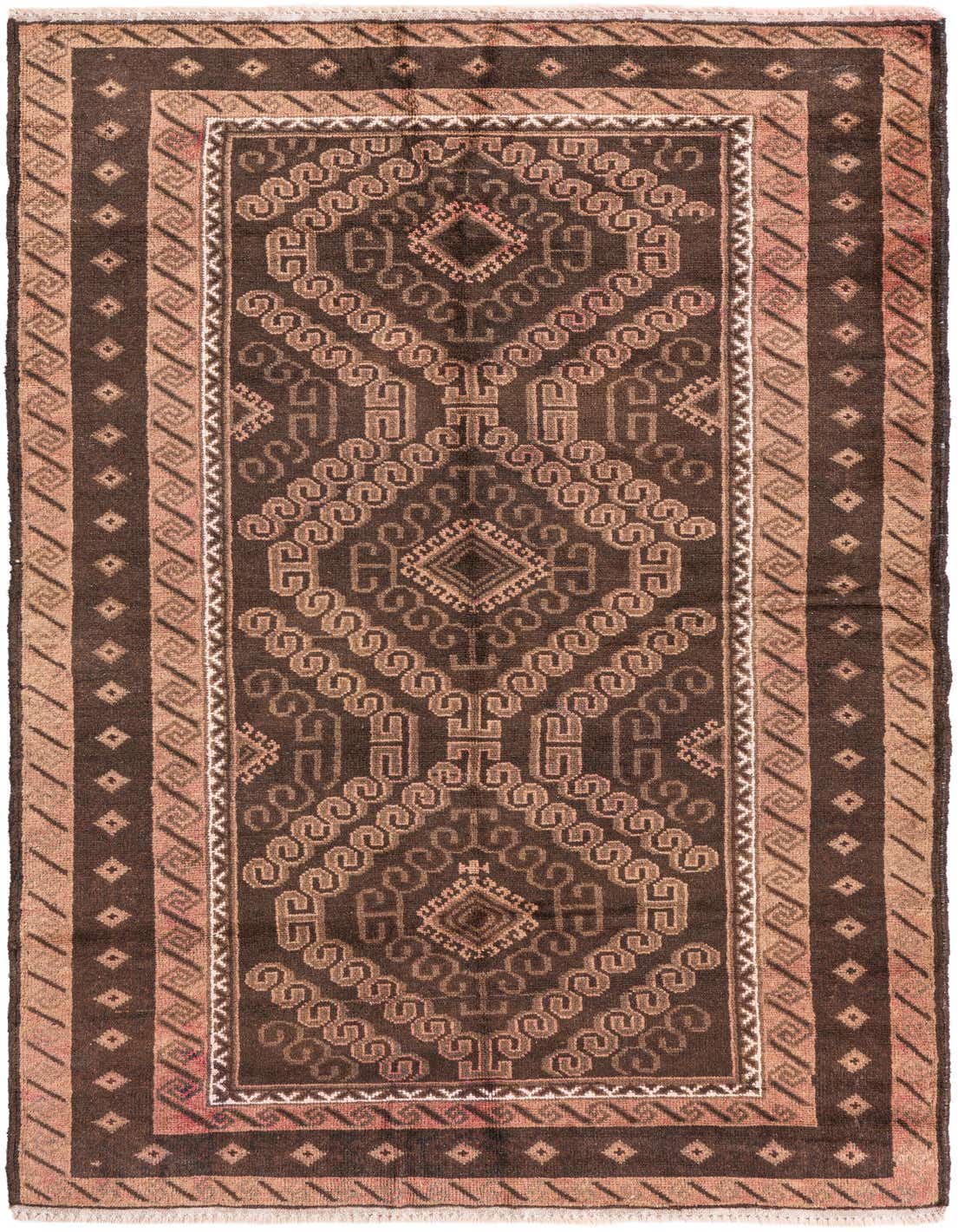 Primary image 3' 5 x 6' 4  Hand Knotted Ultra Vintage Persian Wool Rug