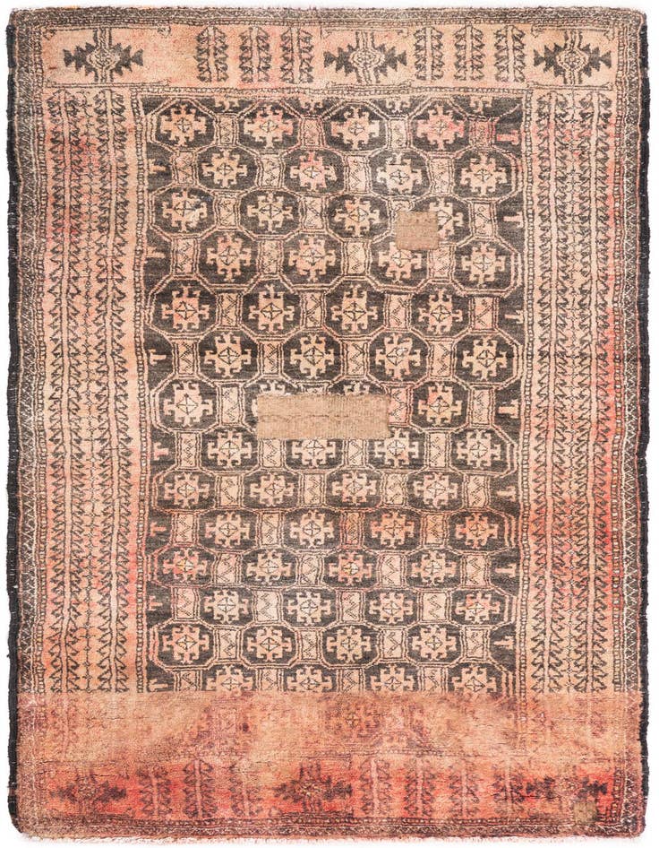 Detail image of 2' 9 x 5' 4 Hand Knotted Ultra Vintage Persian Wool Rug