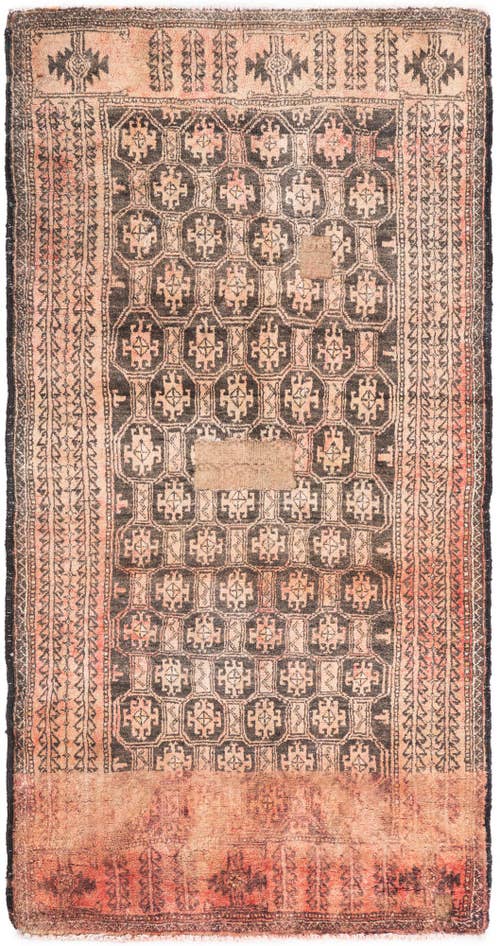 Detail image of 2' 9 x 5' 4 Hand Knotted Ultra Vintage Persian Wool Rug