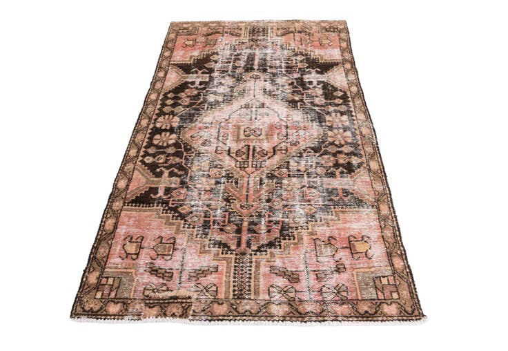 Detail image of 3' 7 x 5' 10 Hand Knotted Ultra Vintage Persian Wool Rug