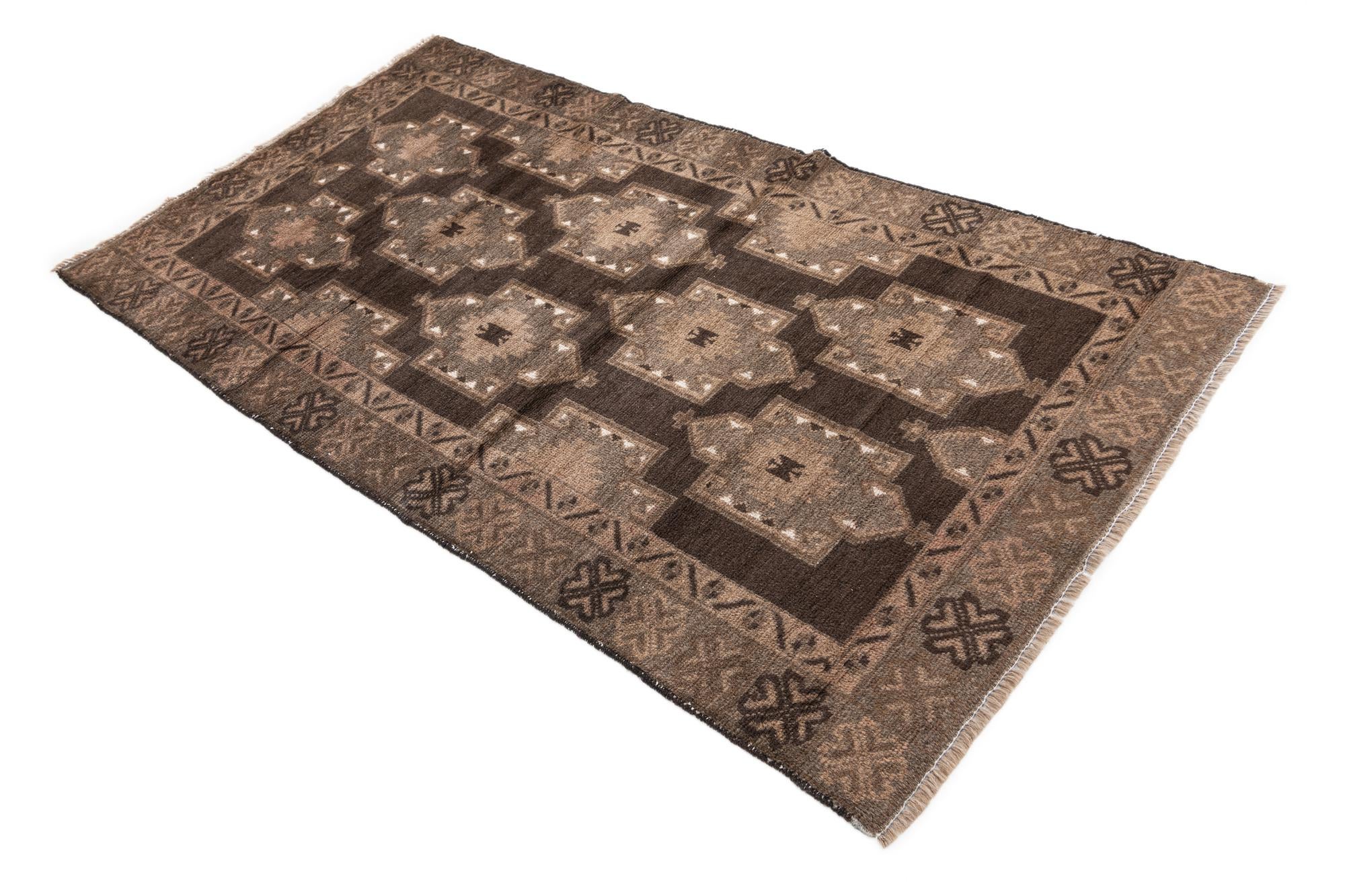 3' 4 x 6' 2 Hand Knotted Ultra Vintage Persian Wool Rug