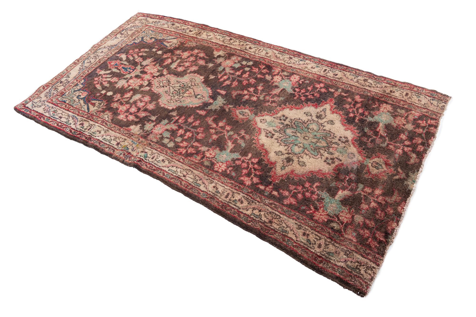 3' 4 x 6' 3 Hand Knotted Ultra Vintage Persian Wool Rug