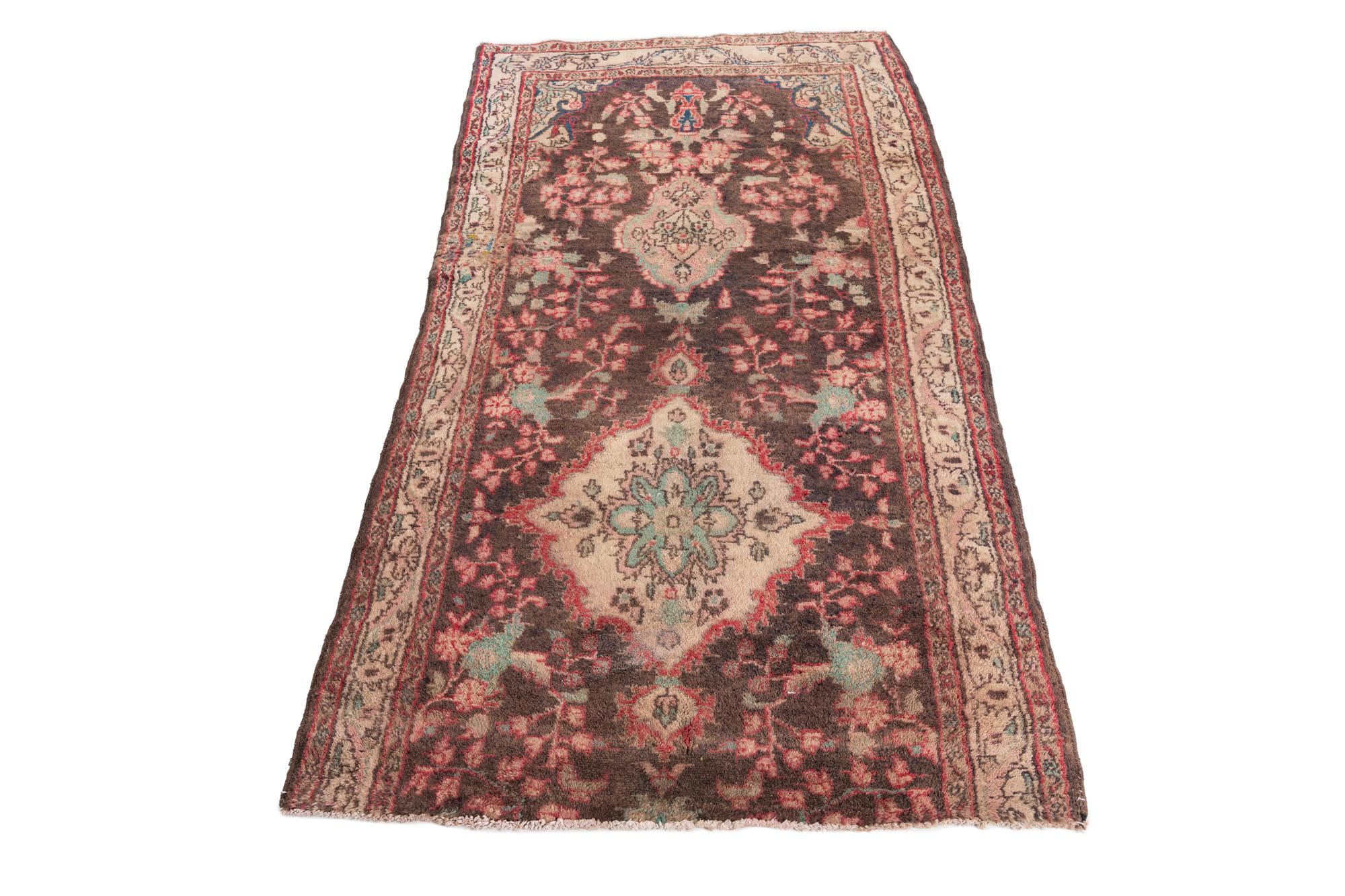 3' 4 x 6' 3 Hand Knotted Ultra Vintage Persian Wool Rug