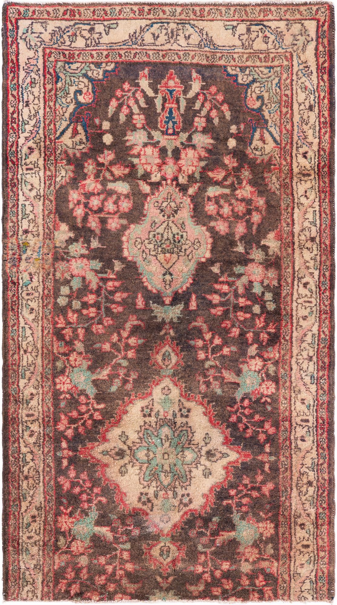 3' 4 x 6' 3 Hand Knotted Ultra Vintage Persian Wool Rug