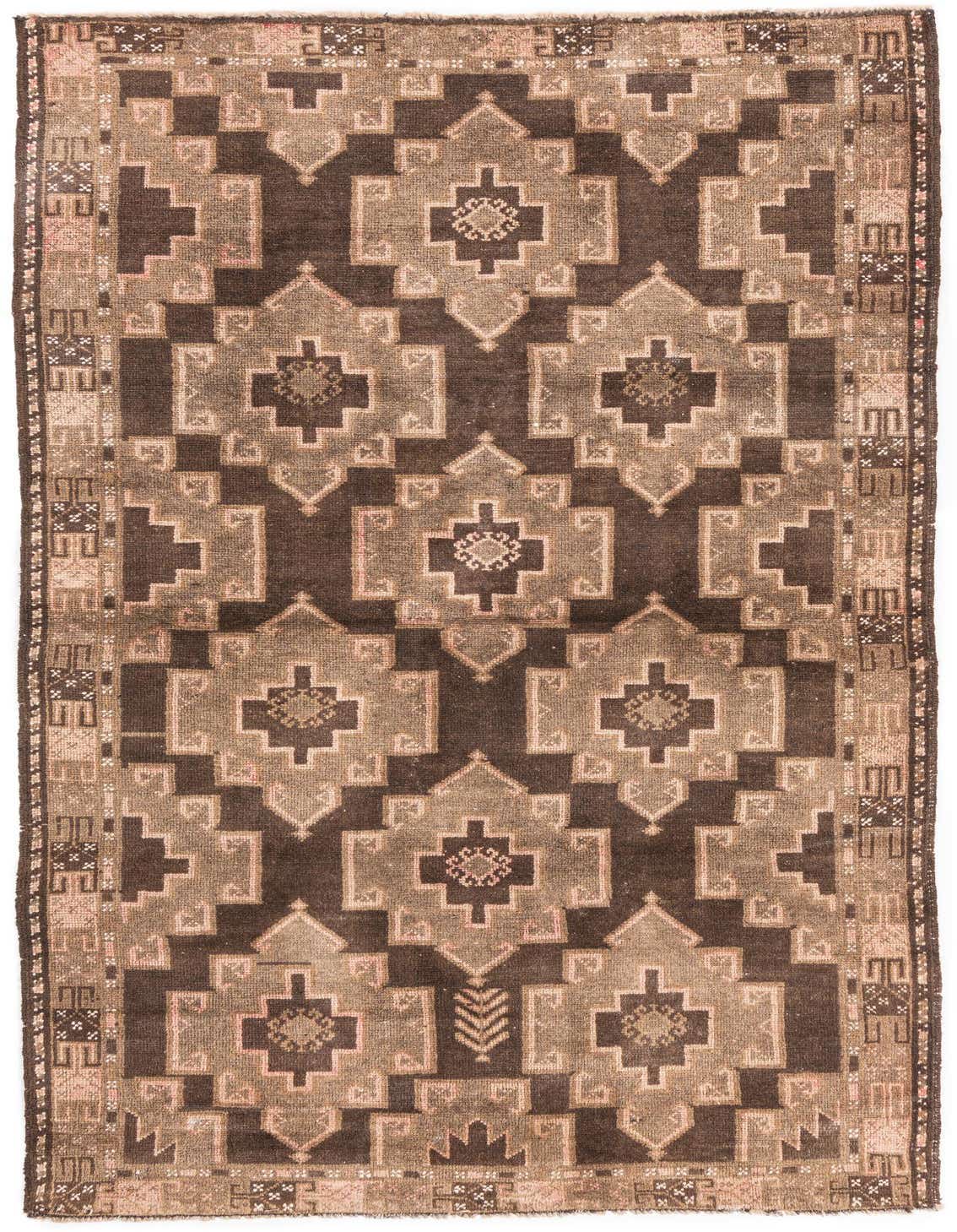 Primary image 3' 6 x 6' 4  Hand Knotted Ultra Vintage Persian Wool Rug