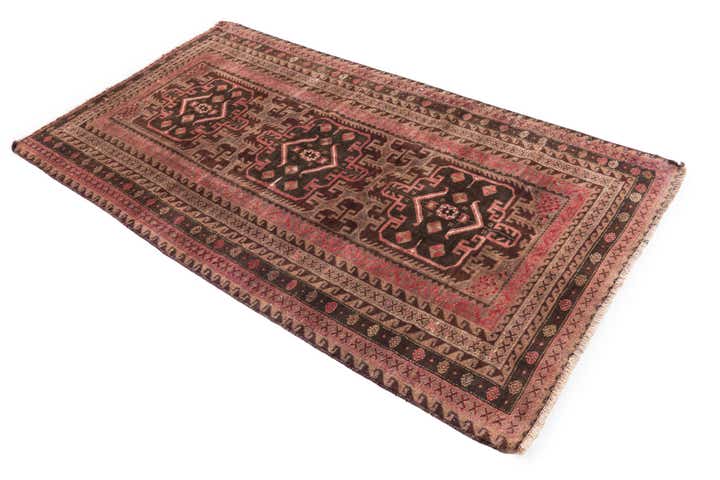 3' 9 x 6' 5 Hand Knotted Ultra Vintage Persian Wool Rug