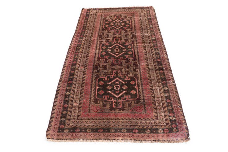 Detail image of 3' 9 x 6' 5 Hand Knotted Ultra Vintage Persian Wool Rug
