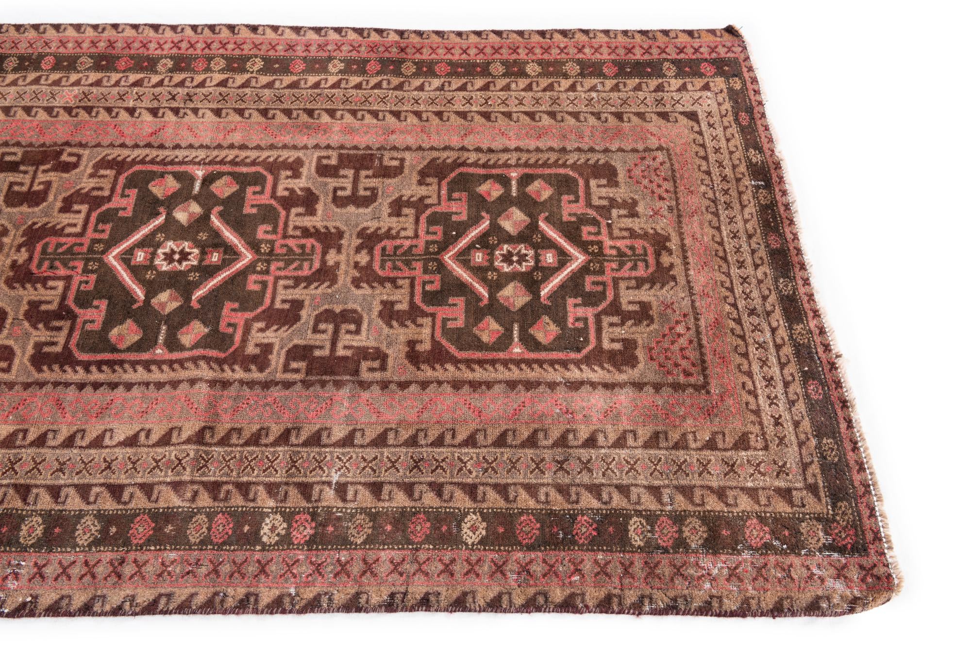 3' 9 x 6' 5 Hand Knotted Ultra Vintage Persian Wool Rug