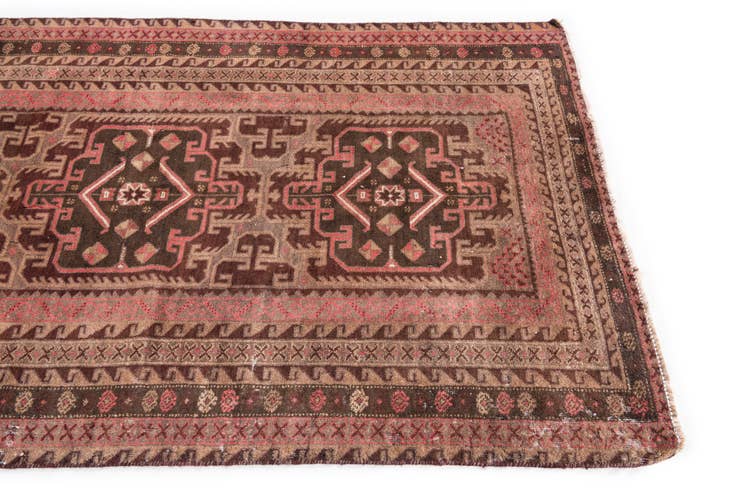 Detail image of 3' 9 x 6' 5 Hand Knotted Ultra Vintage Persian Wool Rug