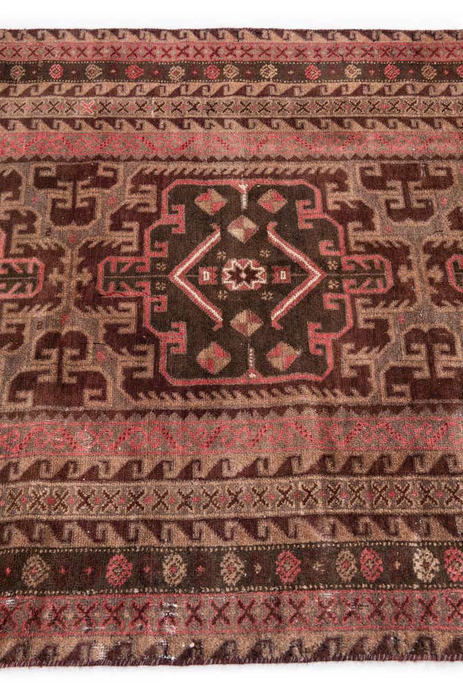 3' 9 x 6' 5 Hand Knotted Ultra Vintage Persian Wool Rug