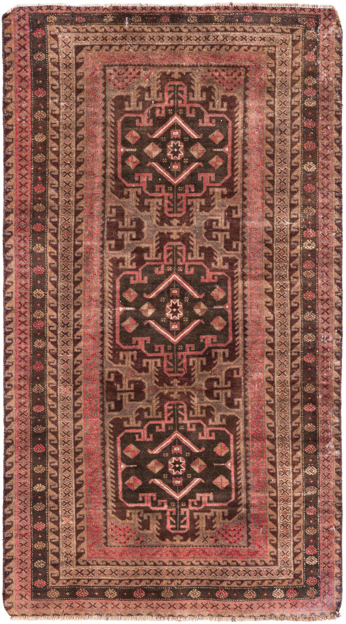 3' 9 x 6' 5 Hand Knotted Ultra Vintage Persian Wool Rug