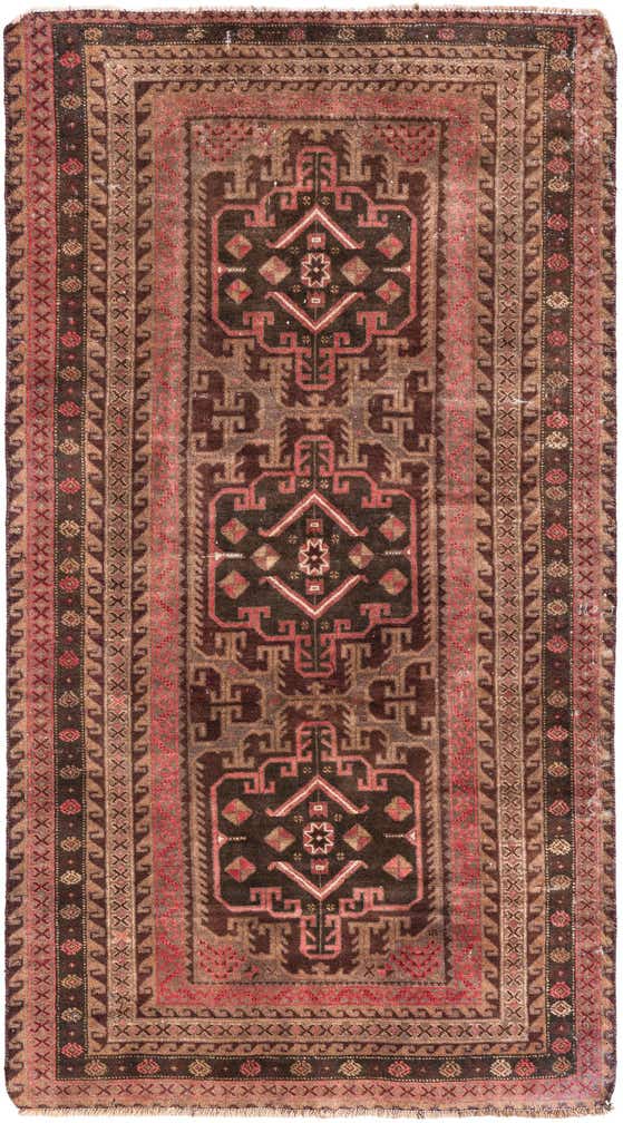 3' 9 x 6' 5 Hand Knotted Ultra Vintage Persian Wool Rug