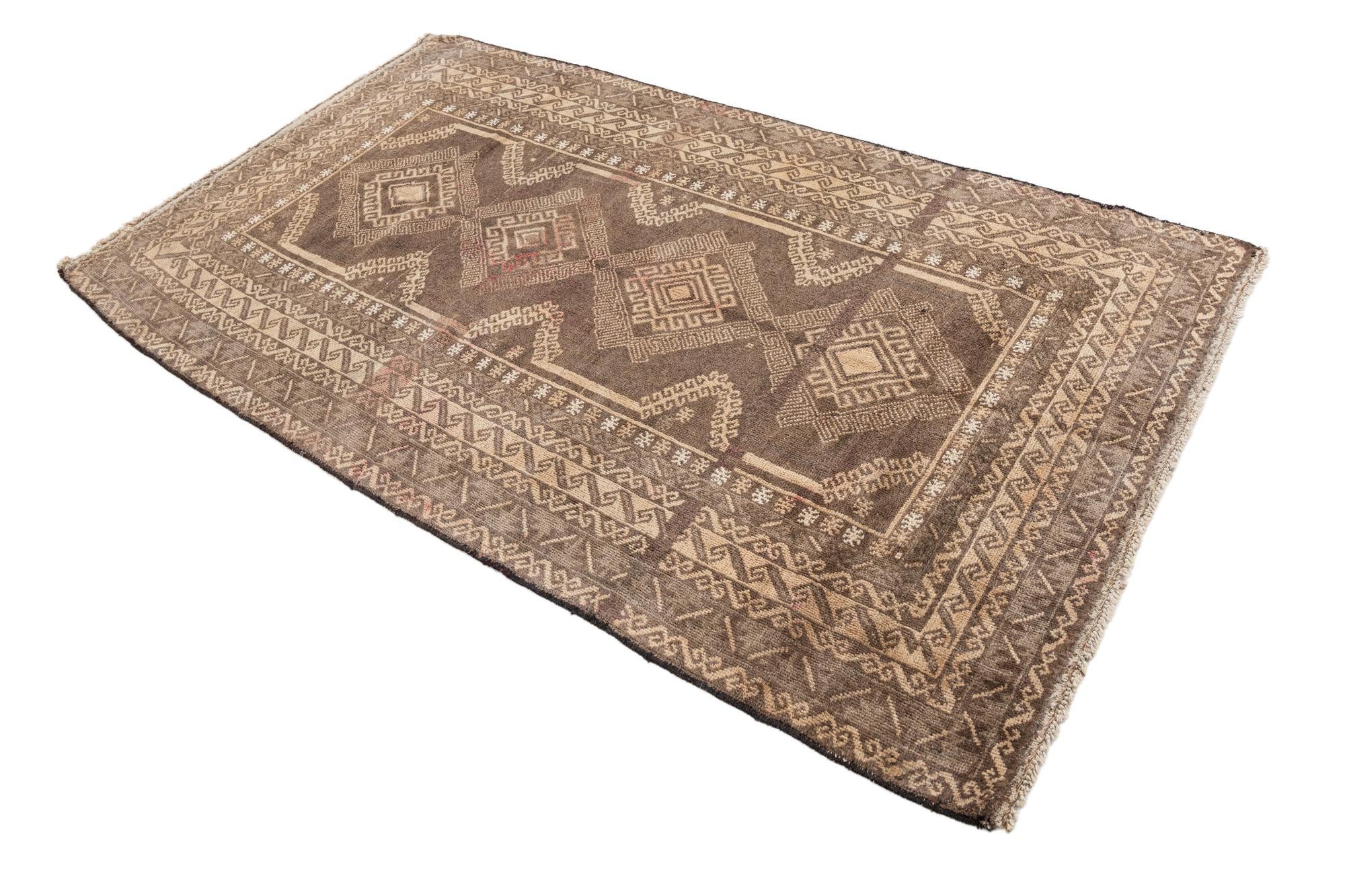 4' 1 x 7' 1 Hand Knotted Ultra Vintage Persian Wool Rug