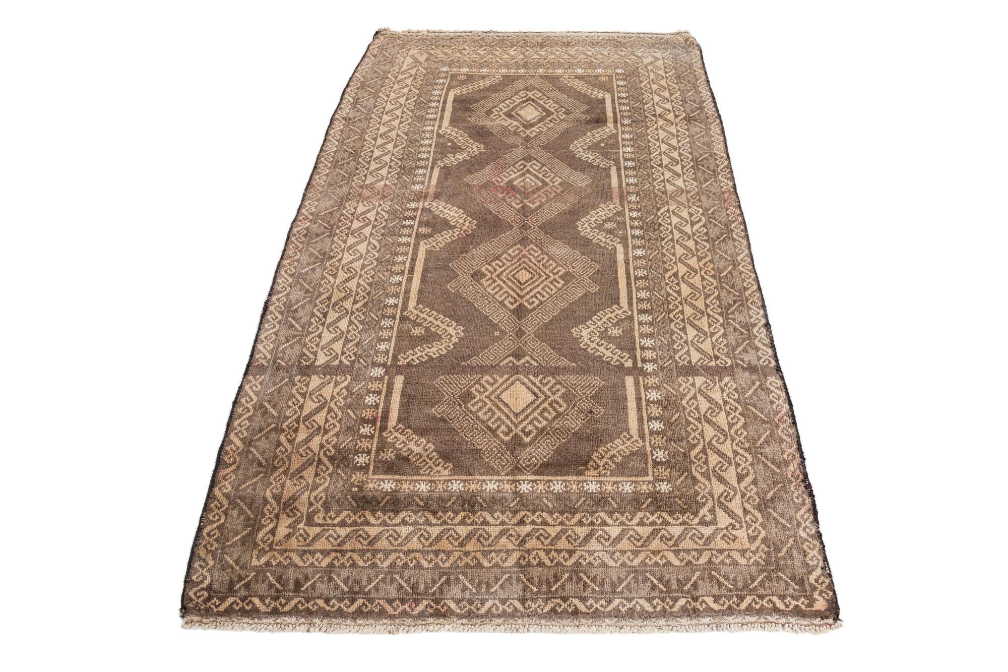 4' 1 x 7' 1 Hand Knotted Ultra Vintage Persian Wool Rug