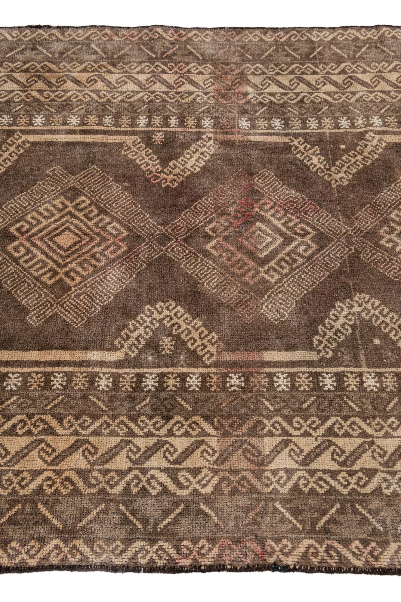 4' 1 x 7' 1 Hand Knotted Ultra Vintage Persian Wool Rug