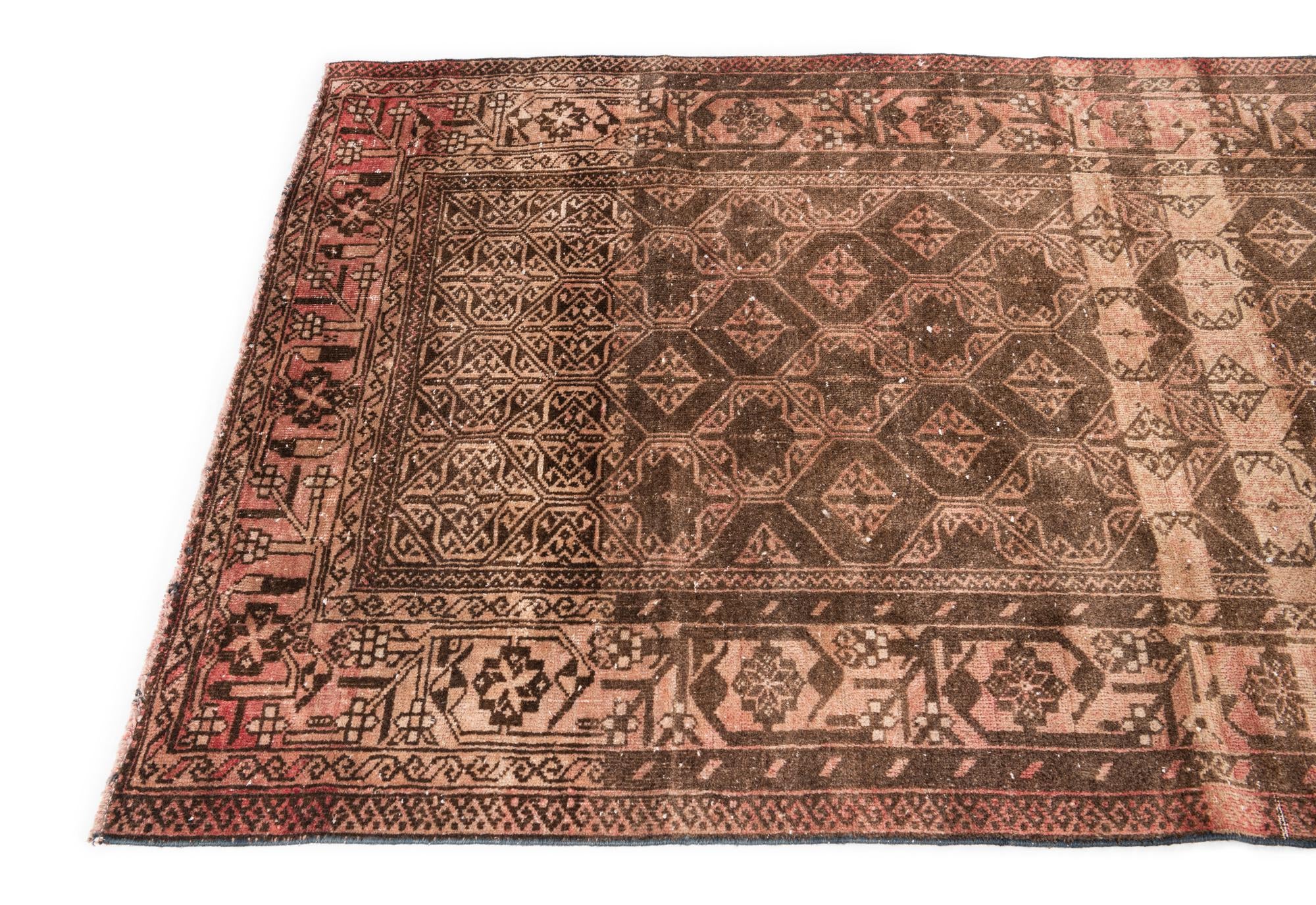 3' 7 x 6' 3 Hand Knotted Ultra Vintage Persian Wool Rug