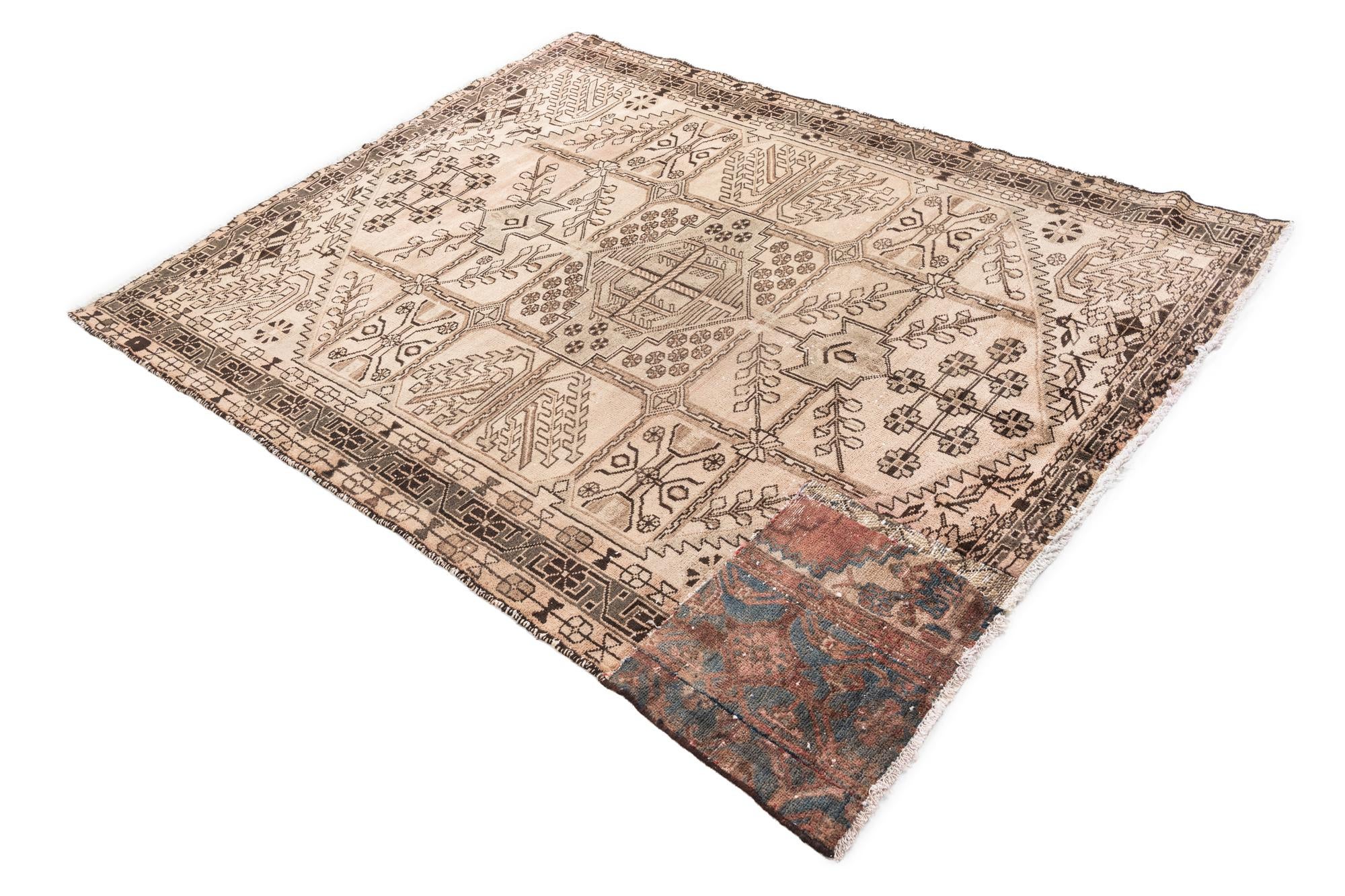 5' x 6' 6 Hand Knotted Ultra Vintage Persian Wool Rug