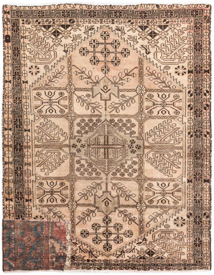 Detail image of 5' x 6' 6 Hand Knotted Ultra Vintage Persian Wool Rug