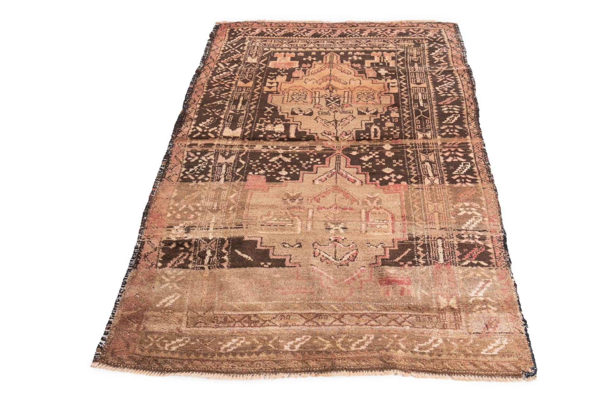 3' 8 x 5' 5 Hand Knotted Ultra Vintage Persian Wool Rug