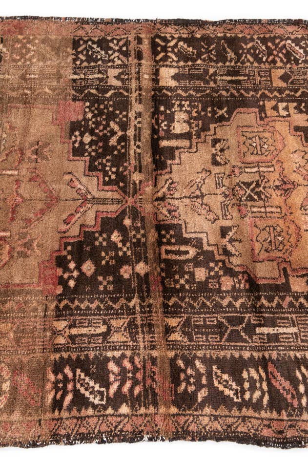 Detail image of 3' 8 x 5' 5 Hand Knotted Ultra Vintage Persian Wool Rug