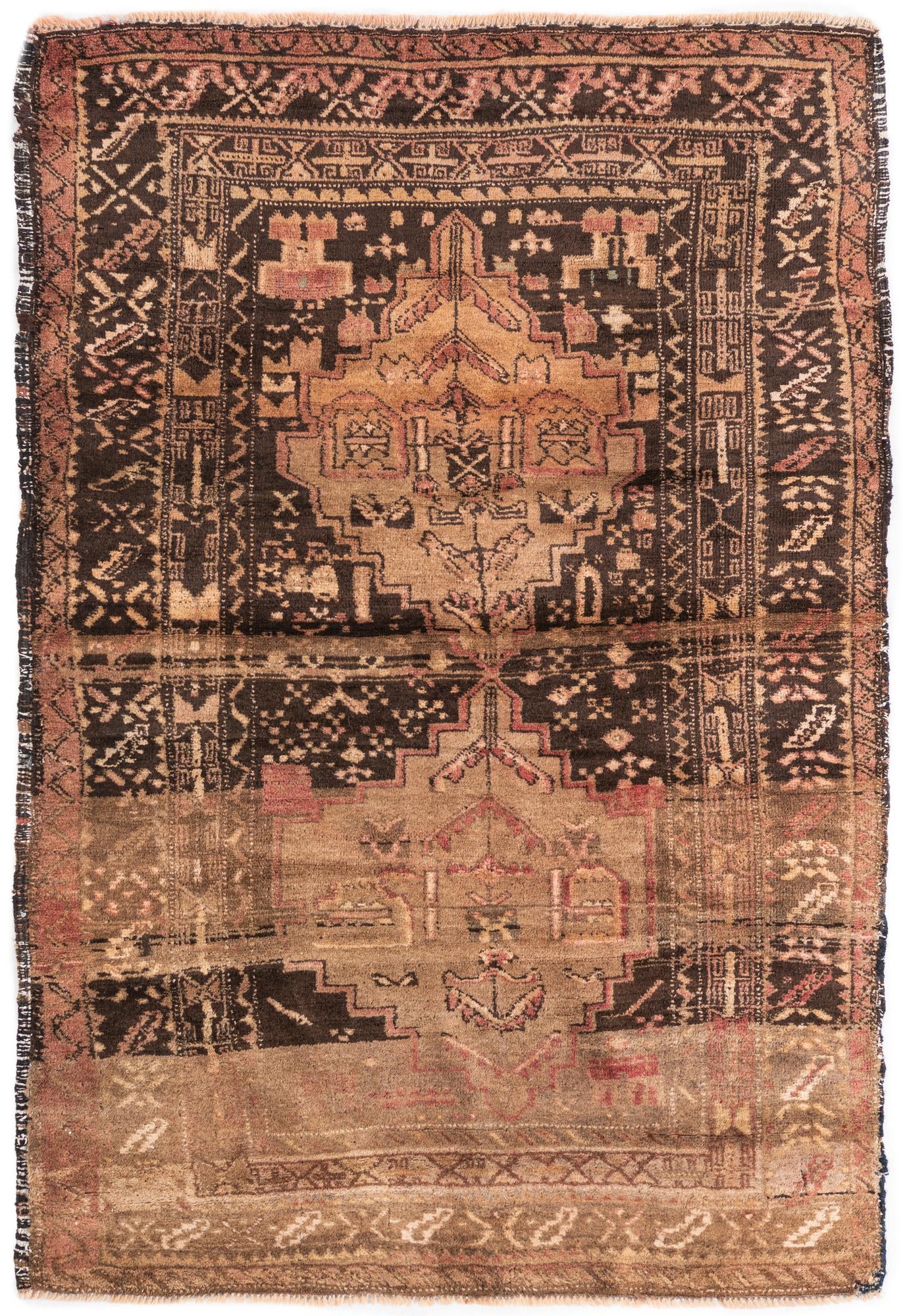 3' 8 x 5' 5 Hand Knotted Ultra Vintage Persian Wool Rug