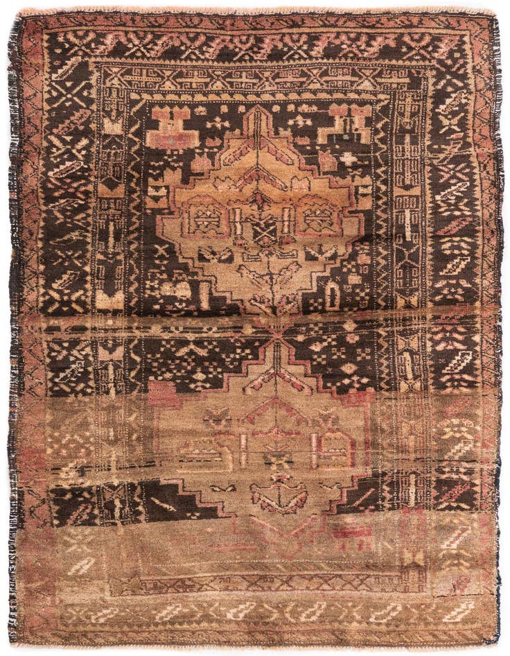 Detail image of 3' 8 x 5' 5 Hand Knotted Ultra Vintage Persian Wool Rug