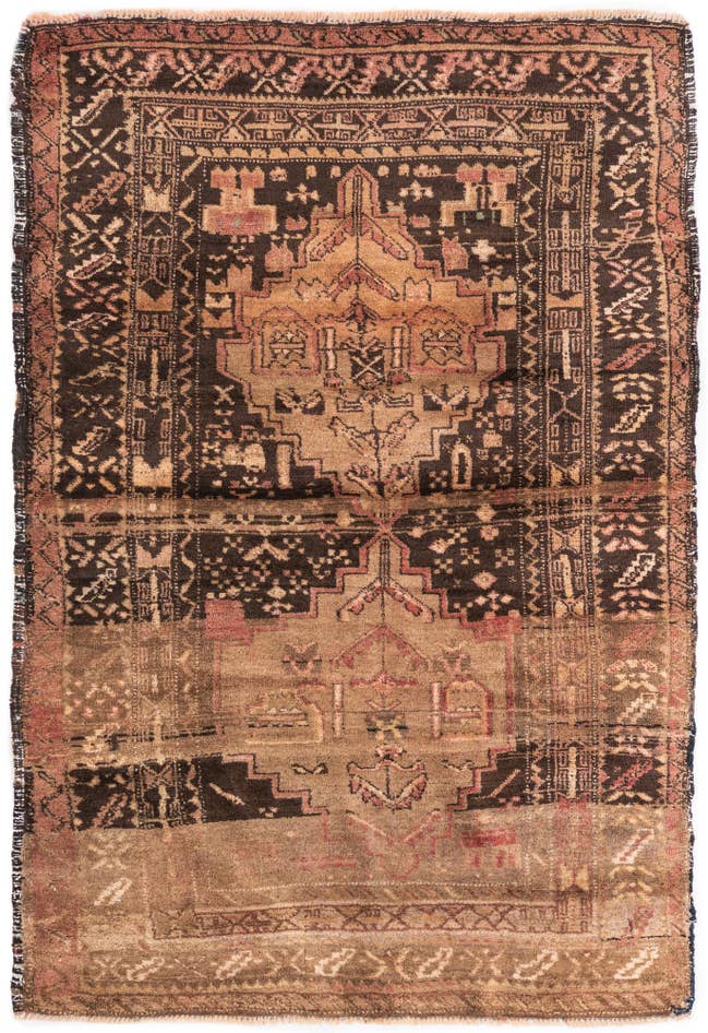 Detail image of 3' 8 x 5' 5 Hand Knotted Ultra Vintage Persian Wool Rug