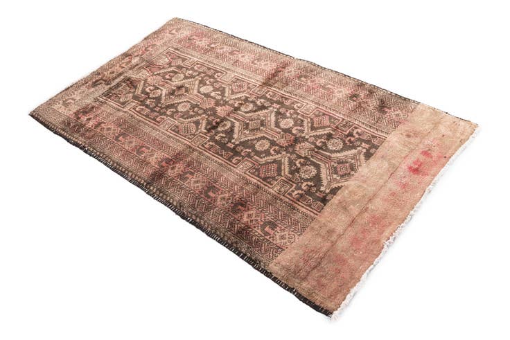 Detail image of 3' 4 x 5' 6 Hand Knotted Ultra Vintage Persian Wool Rug