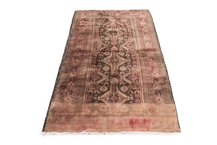 Detail image of 3' 4 x 5' 6 Hand Knotted Ultra Vintage Persian Wool Rug