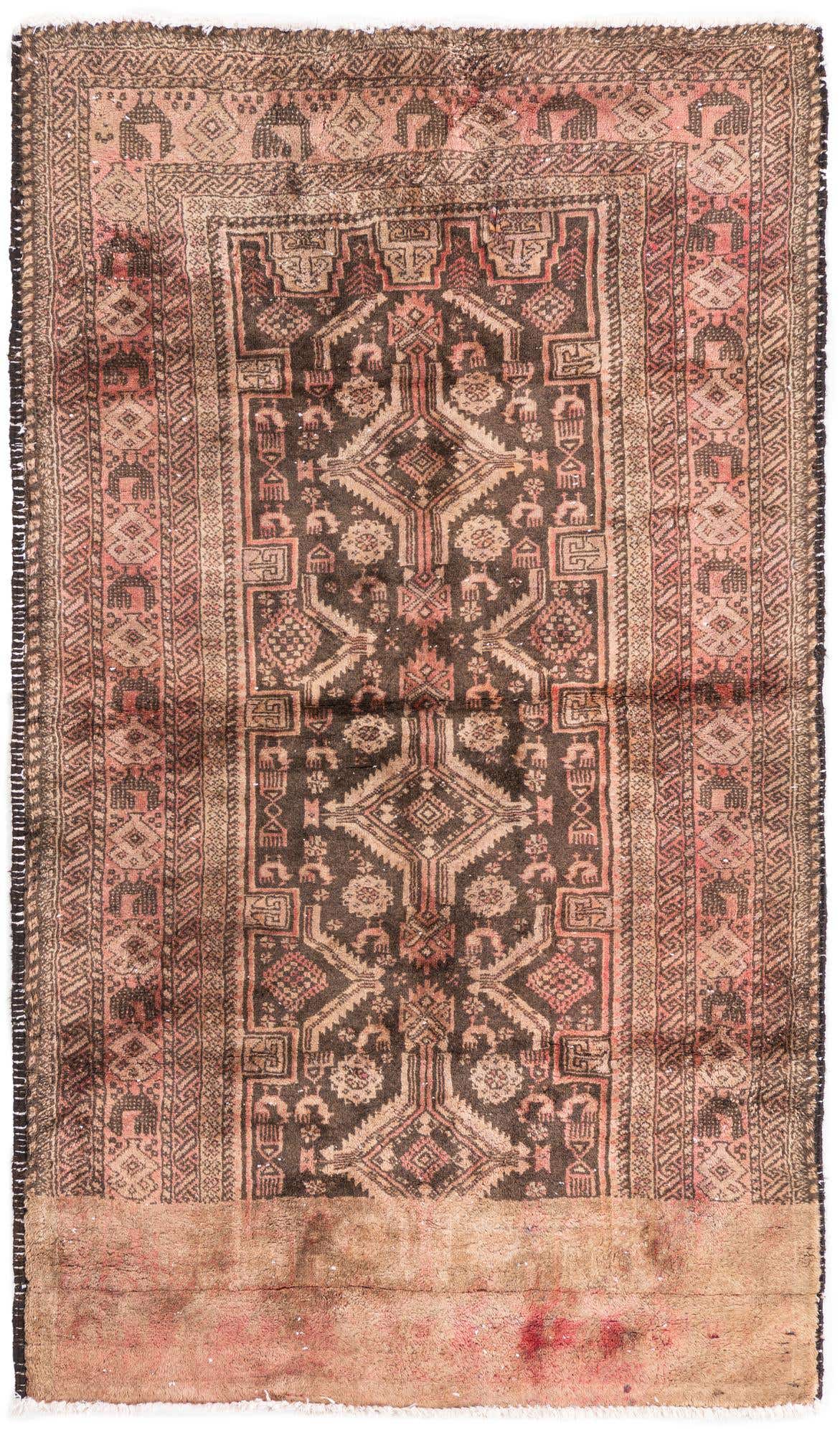 3' 4 x 5' 6 Hand Knotted Ultra Vintage Persian Wool Rug