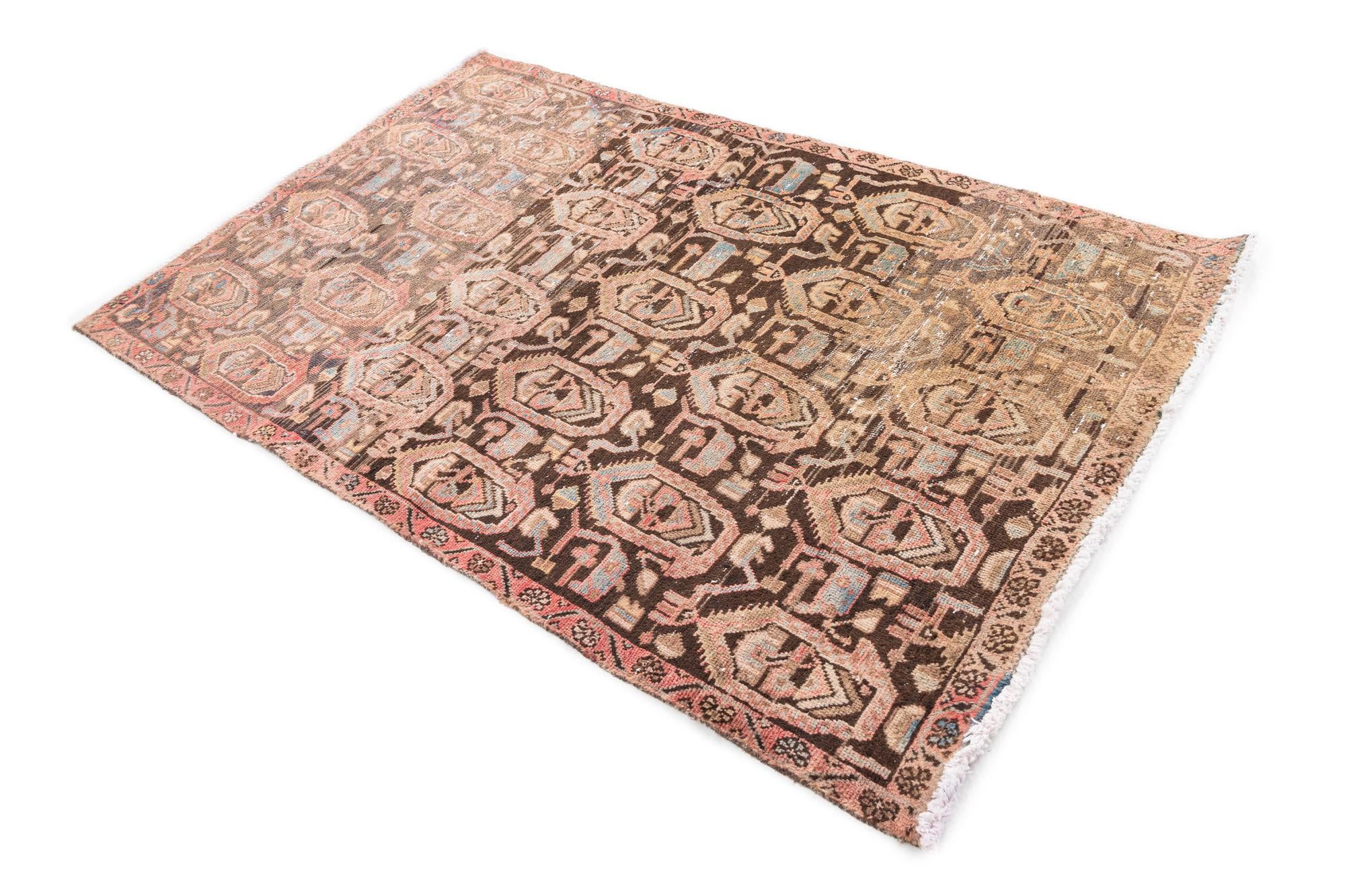 3' 9 x 5' 10 Hand Knotted Ultra Vintage Persian Wool Rug