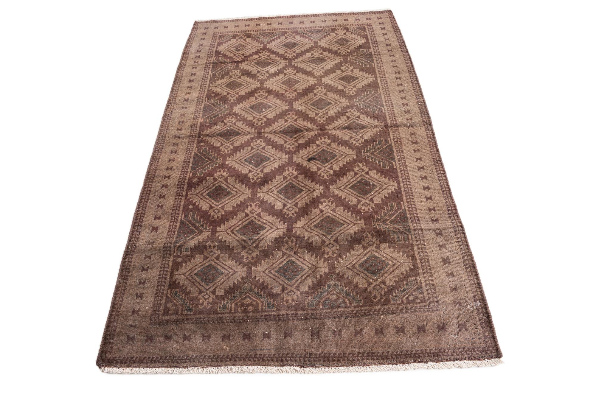 3' 9 x 6' 4 Hand Knotted Ultra Vintage Persian Wool Rug