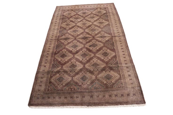 Detail image of 3' 9 x 6' 4 Hand Knotted Ultra Vintage Persian Wool Rug