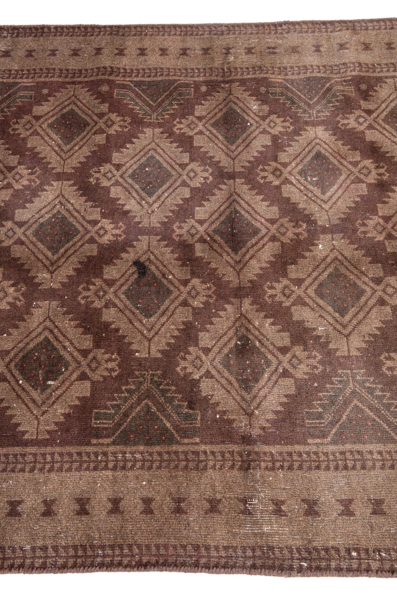 3' 9 x 6' 4 Hand Knotted Ultra Vintage Persian Wool Rug