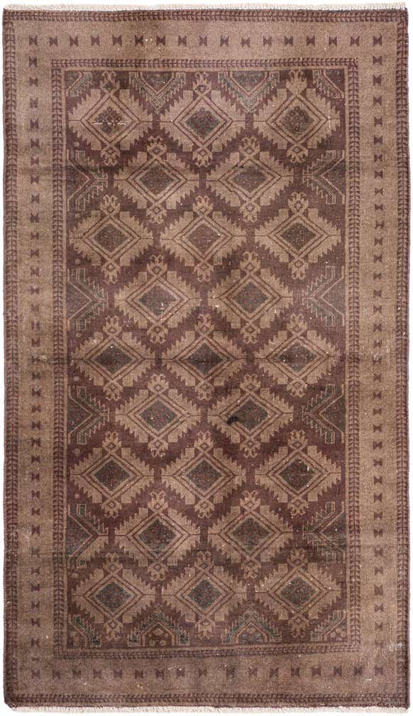 3' 9 x 6' 4 Hand Knotted Ultra Vintage Persian Wool Rug