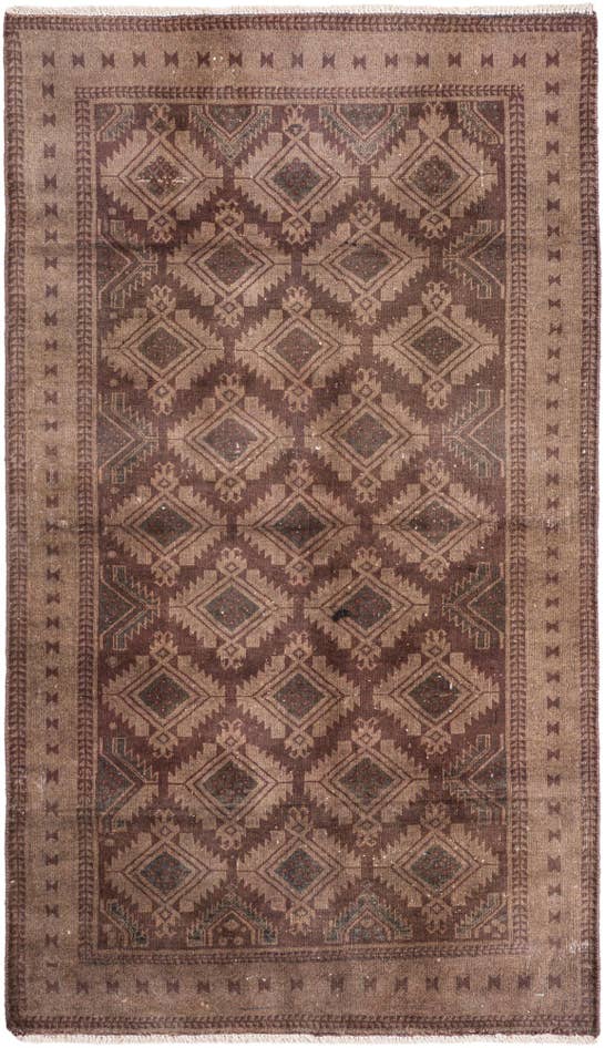 Detail image of 3' 9 x 6' 4 Hand Knotted Ultra Vintage Persian Wool Rug