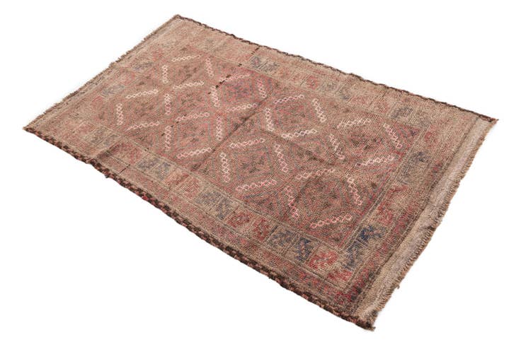 Detail image of 2' 10 x 4' 10 Hand Knotted Ultra Vintage Persian Wool Rug